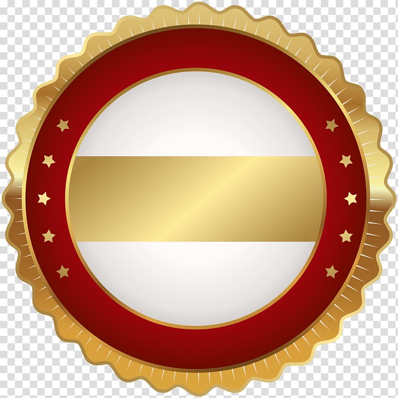 yellow and red stamp , Badge Scalable Graphics , Seal Badge Red Gold transparent background PNG clipart