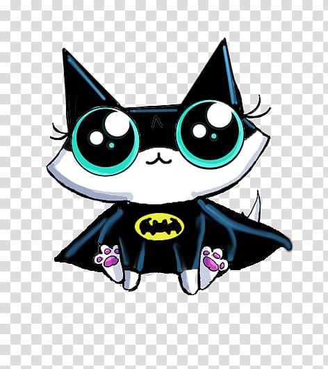 Whiskers Kitten Black cat Batman, Cat FUNNY transparent background PNG clipart