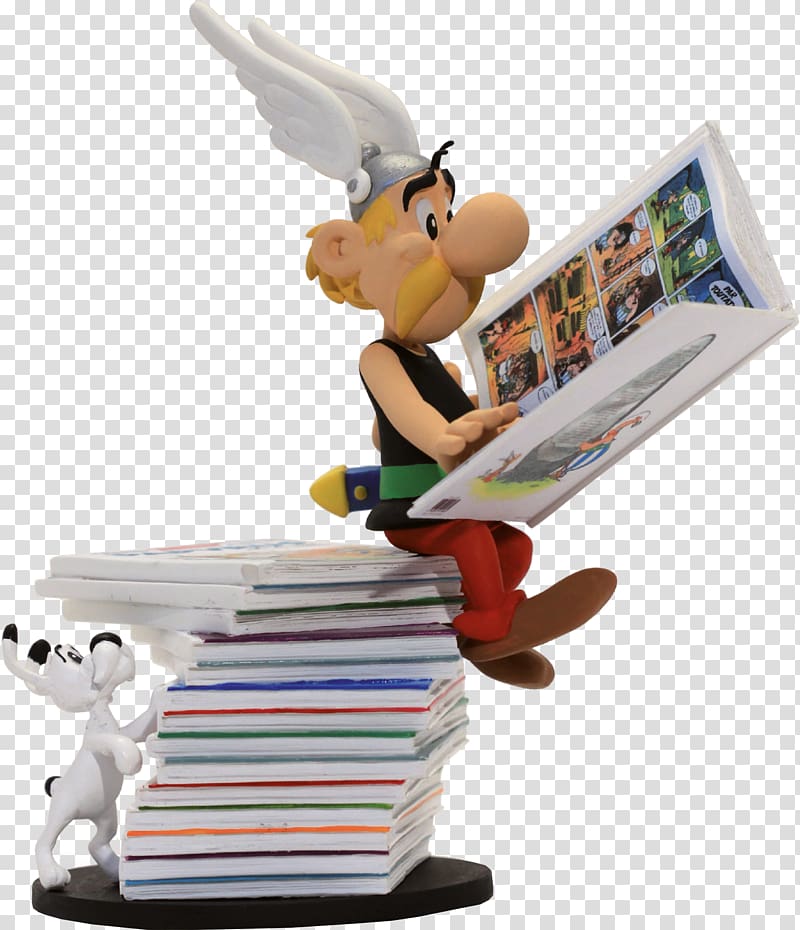 Obelix Asterix the Gaul Vitalstatistix Figurine, pile of books transparent background PNG clipart