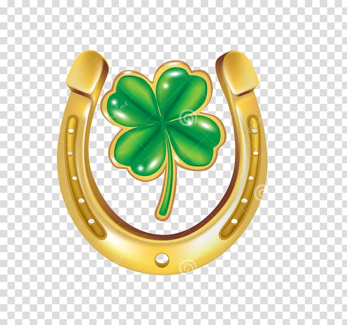 Horseshoes Four-leaf clover Luck , horseshoe transparent background PNG clipart