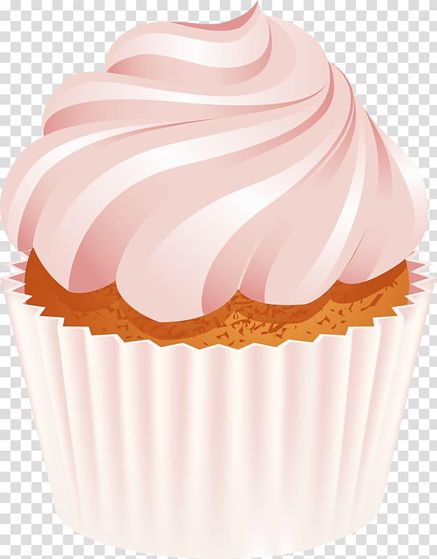 Cupcake Muffin Chocolate cake Birthday cake Icing, Pink ice cream transparent background PNG clipart