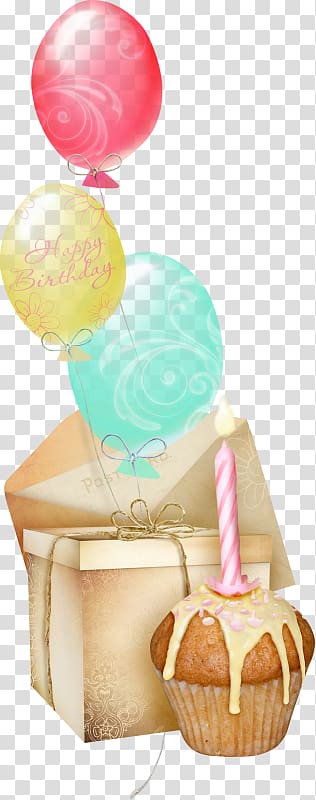 Happy Birthday to You Greeting card Wish , Hand-painted balloons and cake transparent background PNG clipart