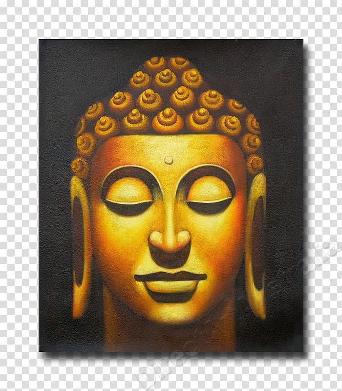 Buddhism Buddhahood Oil painting Art, golden buddha transparent background PNG clipart