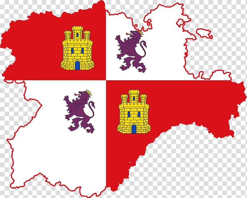Flag of Castile and León Map Autonomous communities of Spain, map transparent background PNG clipart
