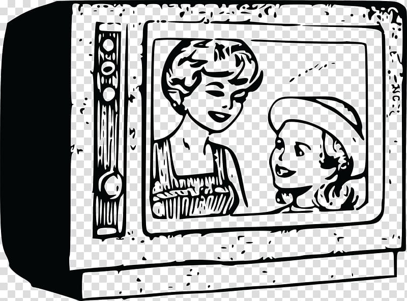 Television Black and white , retro tv transparent background PNG clipart