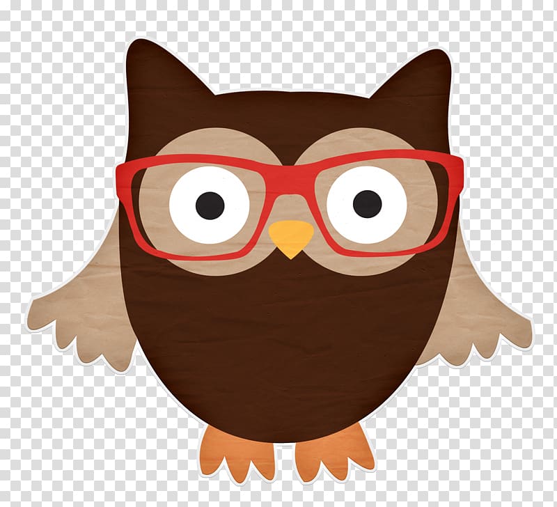 Animal Illustrations Woodland , Red Owl glasses transparent background PNG clipart