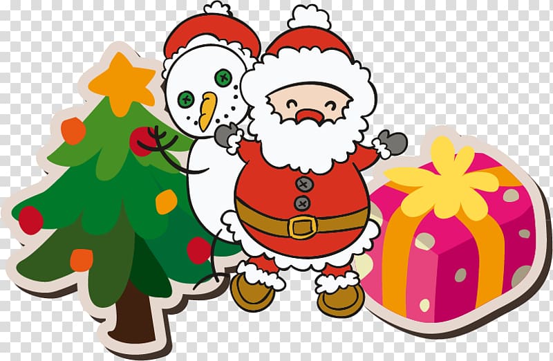 Santa Claus Christmas tree Christmas decoration Drawing, Christmas gifts Santa snowman transparent background PNG clipart