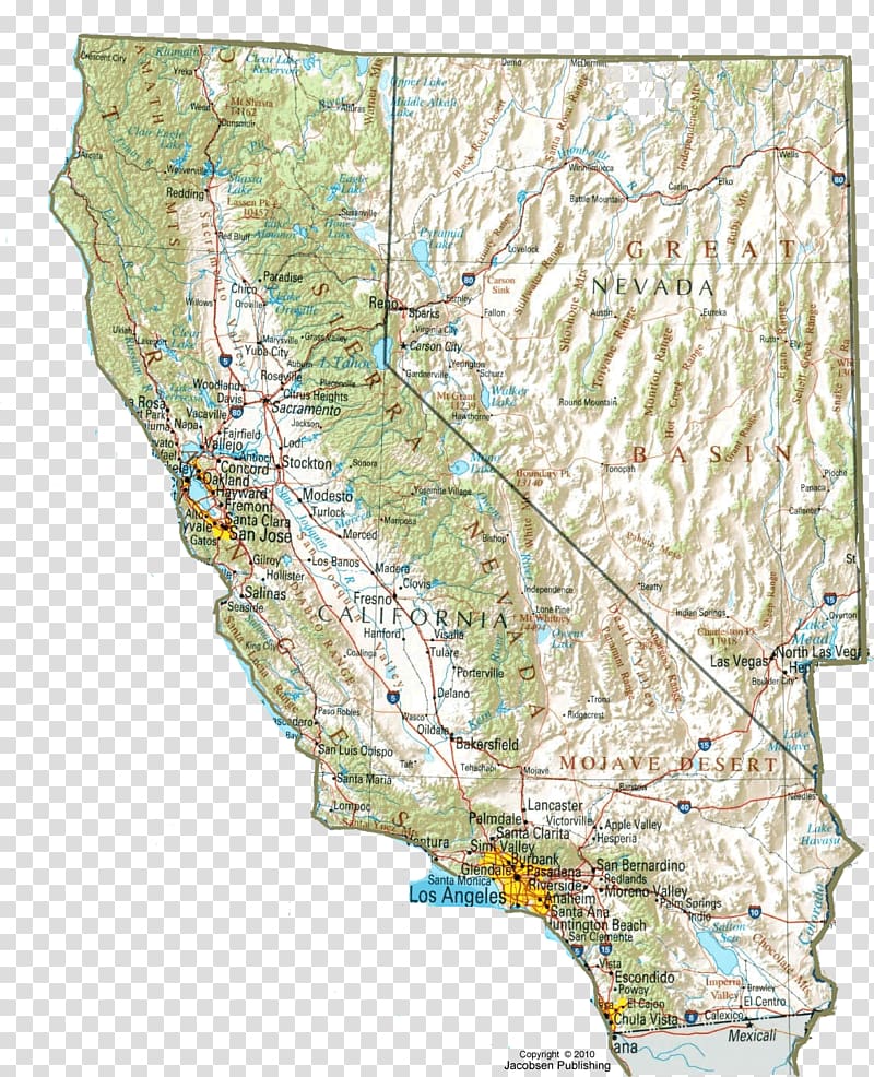 California State Map California State Map Topographic map Road map, relief transparent background PNG clipart