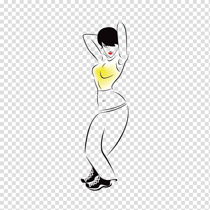 Street dance Hip hop music, Hand-painted female fitness coach transparent background PNG clipart
