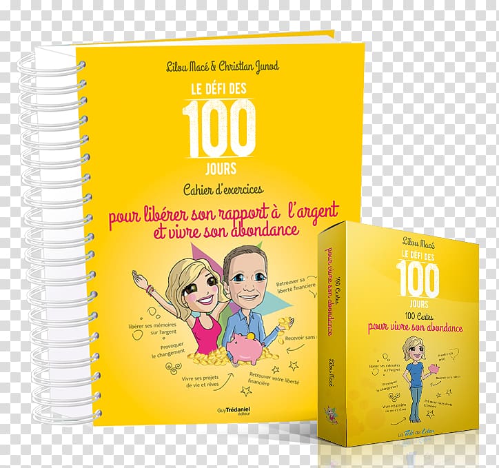 Le Défi des 100 jours ! Cahier d\'exercices pour une vie extraordinaire Le défi des 100 jours: Cahier d\'exercices pour libérer son rapport à l\'argent et vivre son abondance Le défi des 100 jours ! 100 cartes pour accompagner sa vie au quotidien France Ce q, dancing card transparent background PNG clipart