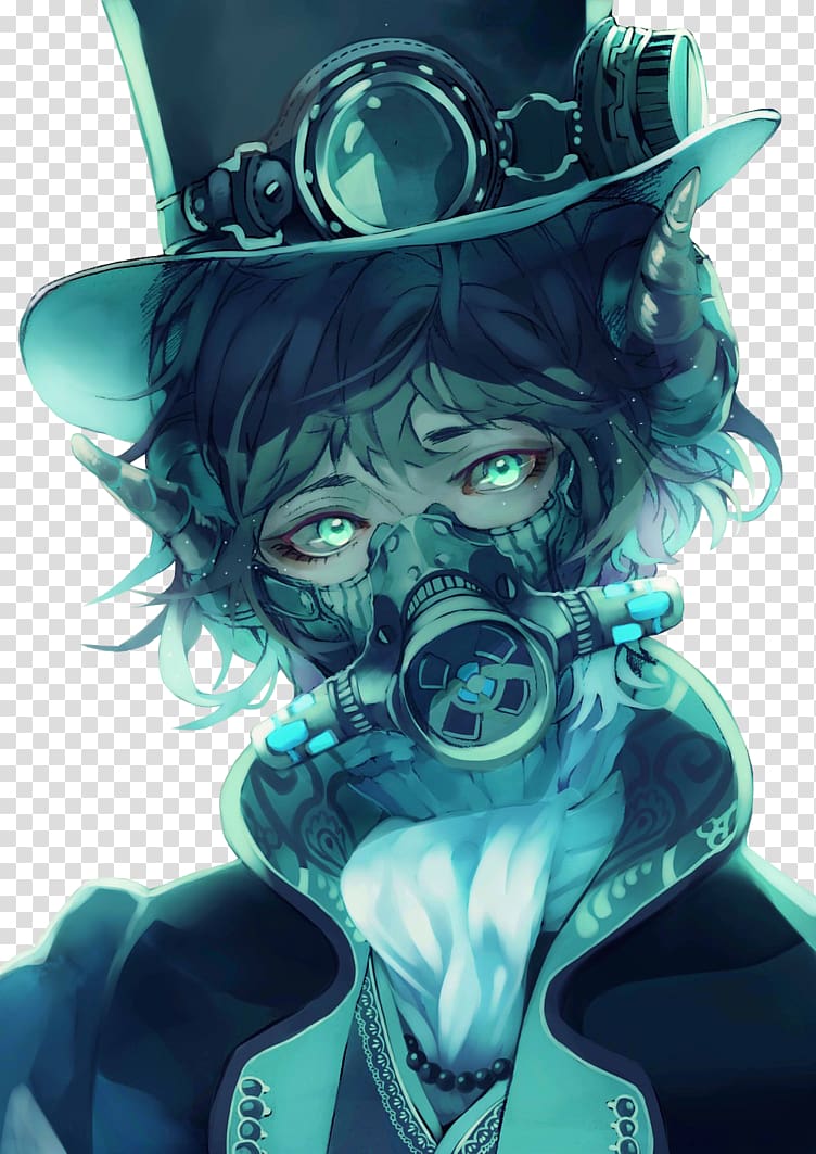 Gas mask Anime Black and white Manga, gas mask, white, face png | PNGEgg