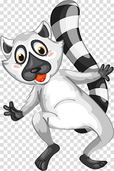 Ring-tailed lemur , Animation transparent background PNG clipart