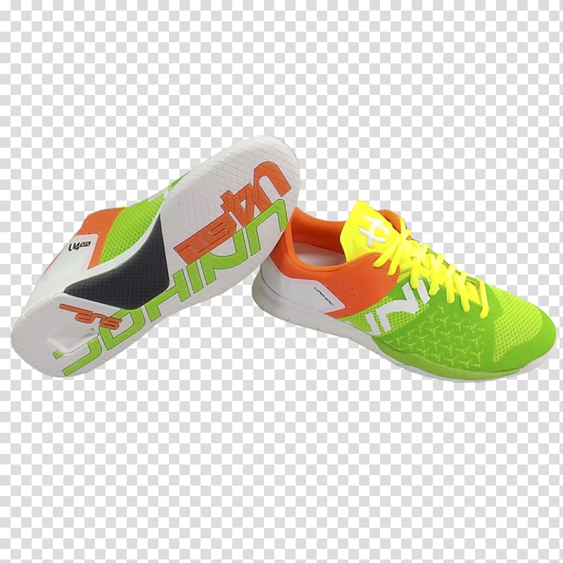 Unihoc U4 STL LowCut Men mixed neon UK EU US Shoe Floorball, Neon KD Shoes Lows transparent background PNG clipart