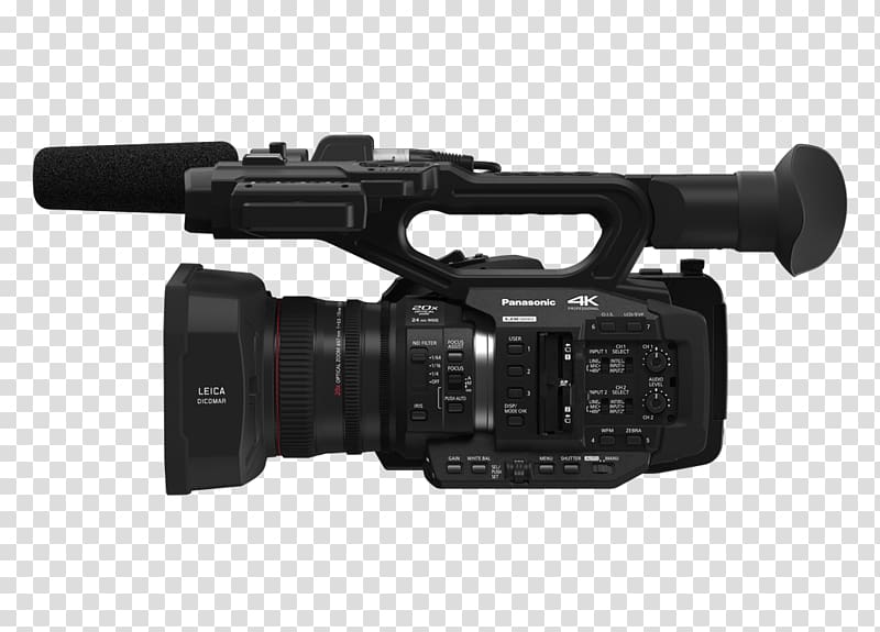 4K resolution Video Cameras Professional video camera Panasonic, Camera transparent background PNG clipart