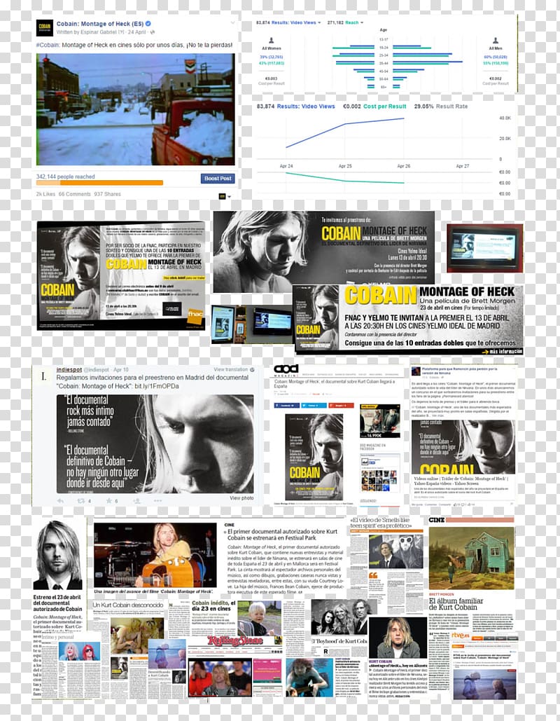 Web page Display advertising Brand Multimedia, Kurt Cobain Montage Of Heck transparent background PNG clipart