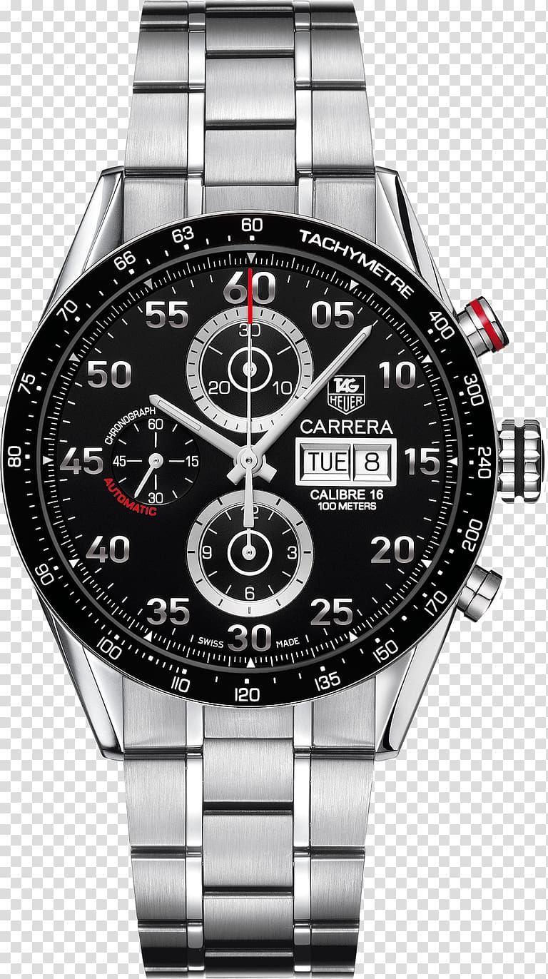 TAG Heuer Carrera Calibre 16 Day-Date Watch Chronograph Tachymeter, watch transparent background PNG clipart