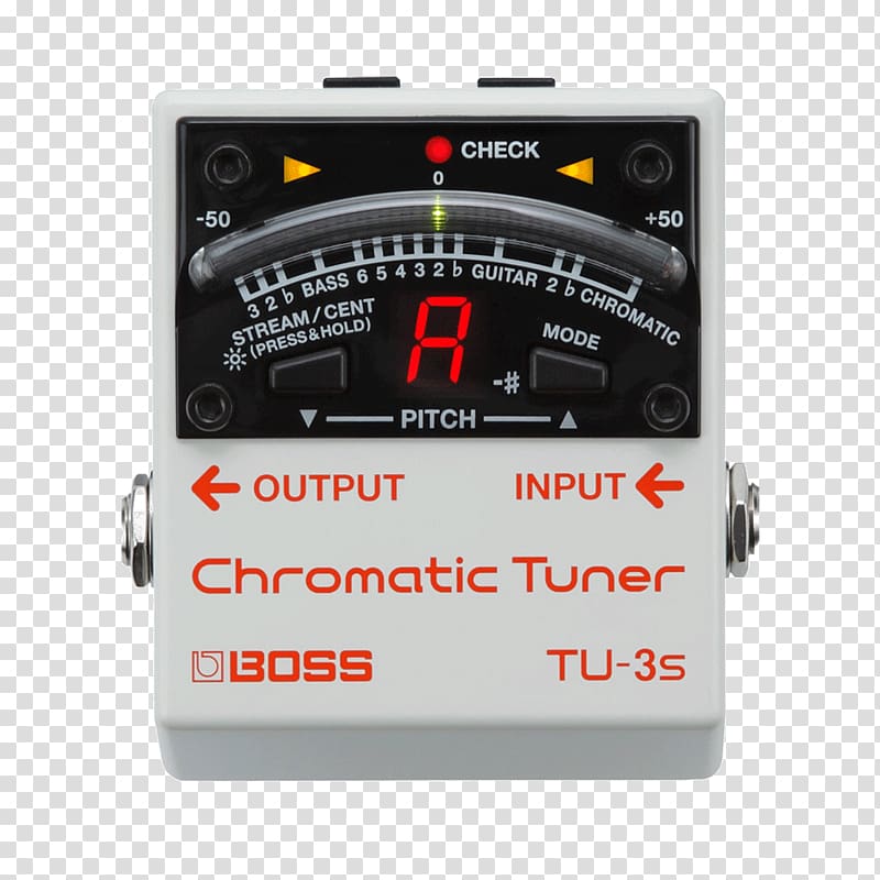 Electronic tuner Effects Processors & Pedals BOSS TU-3 Chromatic Tuner Boss Corporation Pedalboard, musical instruments transparent background PNG clipart
