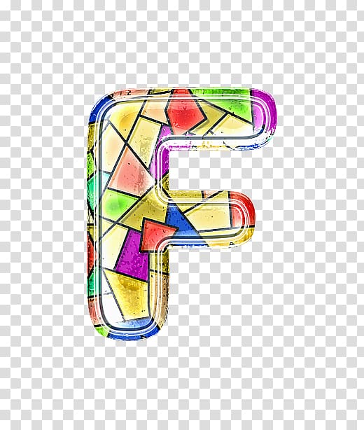 multicolored f illustration, Stained glass Letter, Stained glass letter F transparent background PNG clipart