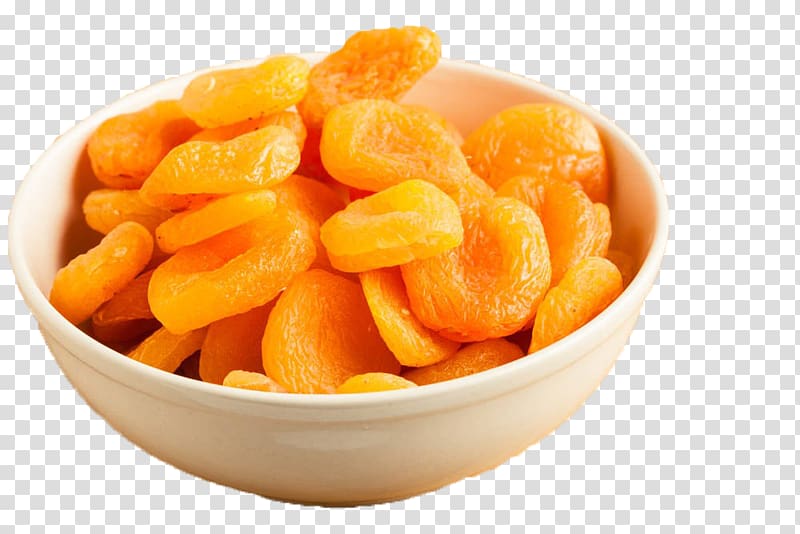 Vegetarian cuisine Fruit Apricot Food, Small bowl of dried apricots transparent background PNG clipart