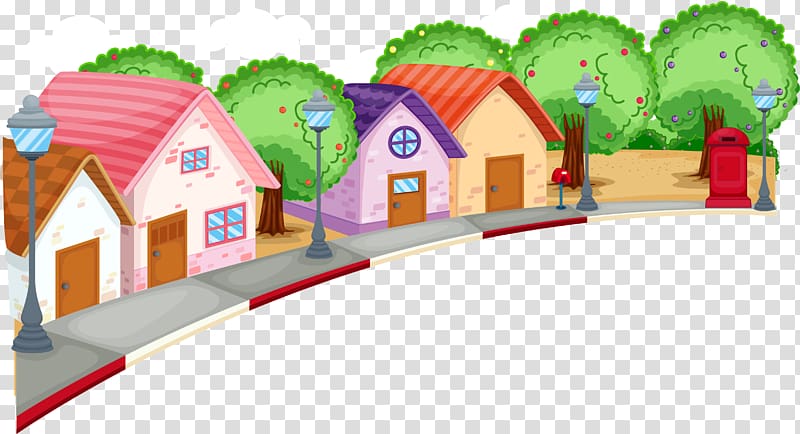 Neighbourhood Cartoon illustration Illustration, Cartoon house transparent background PNG clipart