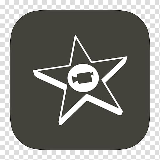 black and white star logo, angle symbol logo, MetroUI Apps Mac iMovie transparent background PNG clipart