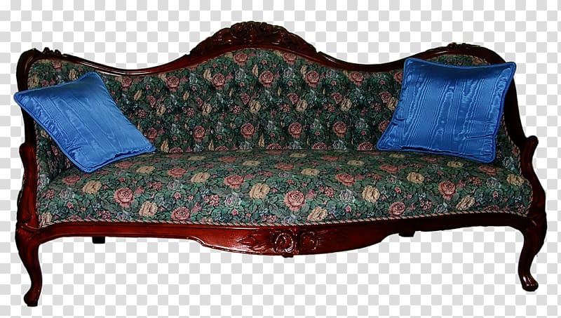 Loveseat Couch Garden furniture Victorian era, 3d furniture transparent background PNG clipart