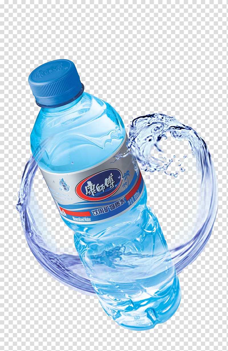 Mineral water Bottled water, Blue mineral water transparent background PNG clipart