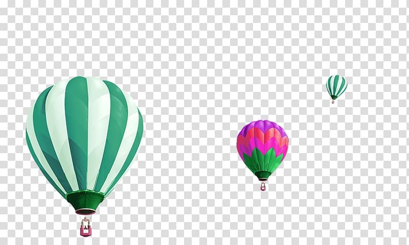 Hot air ballooning, Green fresh hot air balloon floating material transparent background PNG clipart