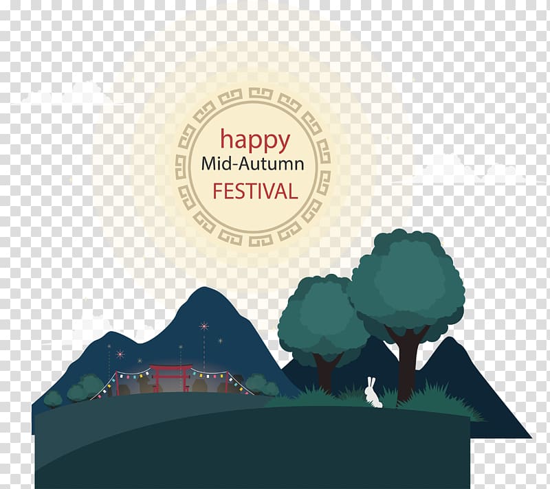 Mid-Autumn Festival Full moon, Romantic mid-autumn night transparent background PNG clipart