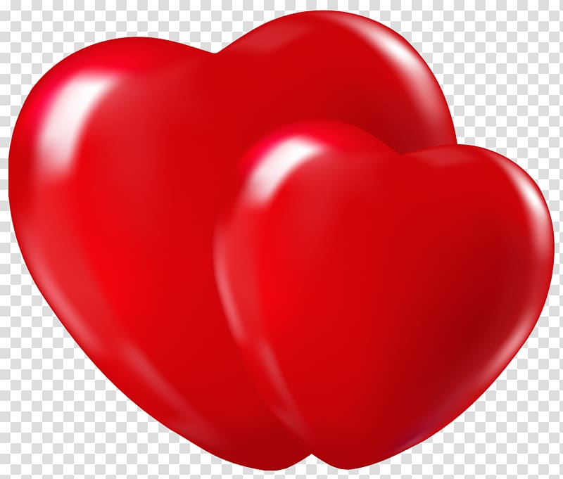 two red hearts illustration, , Double Hearts transparent background PNG clipart