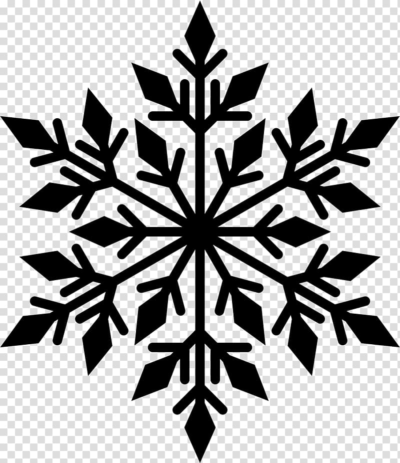 black snowflake illustration, Snowflake Silhouette , Snowflake transparent background PNG clipart