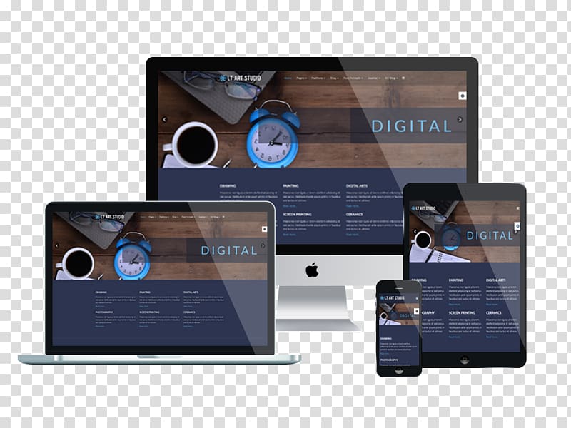 Responsive web design Web template system Joomla Template Monster, studio flyer transparent background PNG clipart