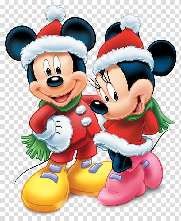 Mickey and Minnie Mouse wearing Santa costumes art, Mickey Mouse Minnie Mouse Donald Duck Pluto The Walt Disney Company, blog transparent background PNG clipart