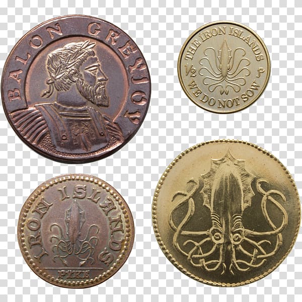 A Game of Thrones Coin House Greyjoy Balon Greyjoy Theon Greyjoy, Coin transparent background PNG clipart