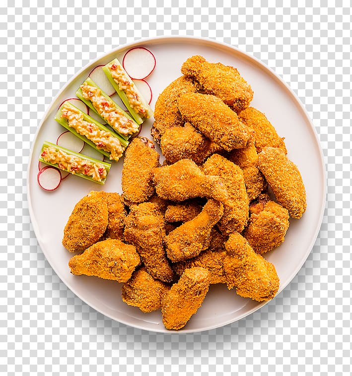 Fried chicken Buffalo wing Chicken nugget Barbecue chicken, fried chicken wings transparent background PNG clipart