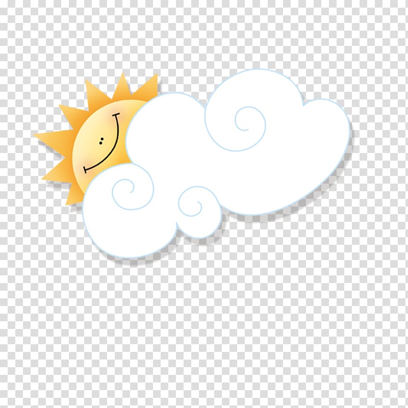 cartoon sun clouds transparent background PNG clipart