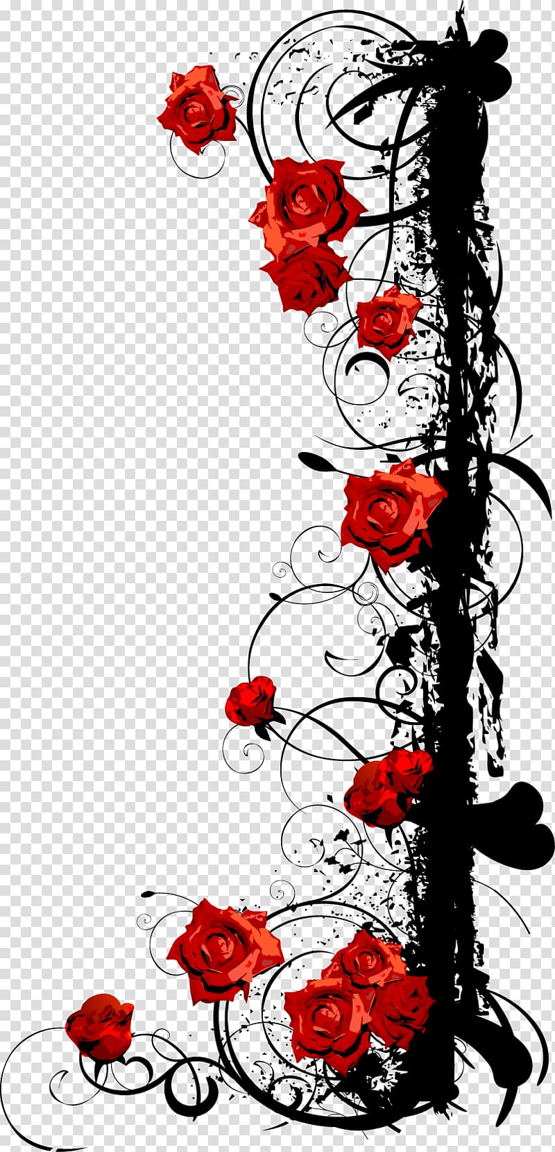 red rose vine clip art