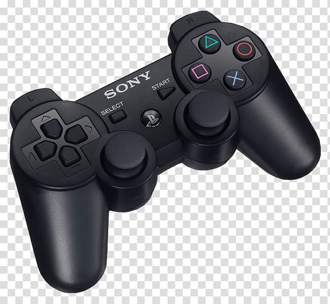 black Sony PS3 controller , Playstation Black Joystick transparent background PNG clipart