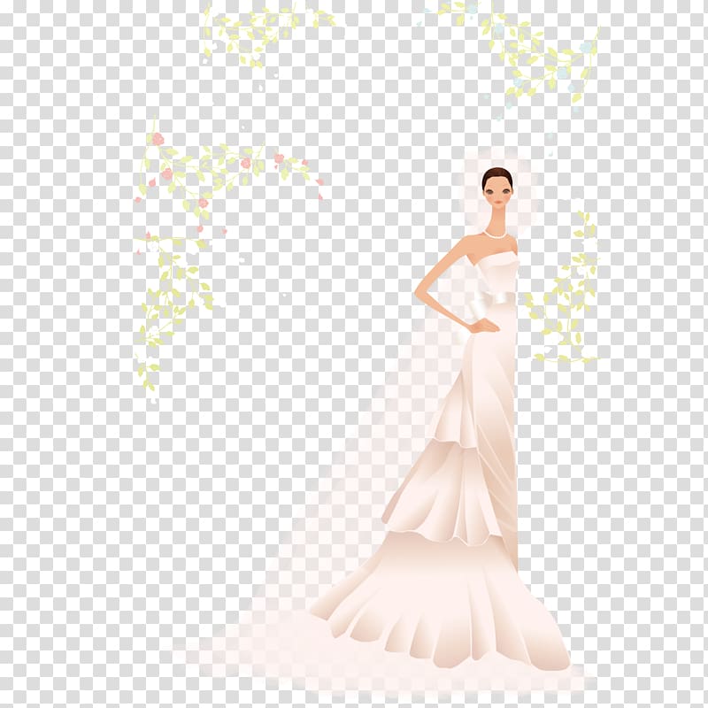 Contemporary Western wedding dress Bride Wedding , The bride wearing a wedding dress transparent background PNG clipart