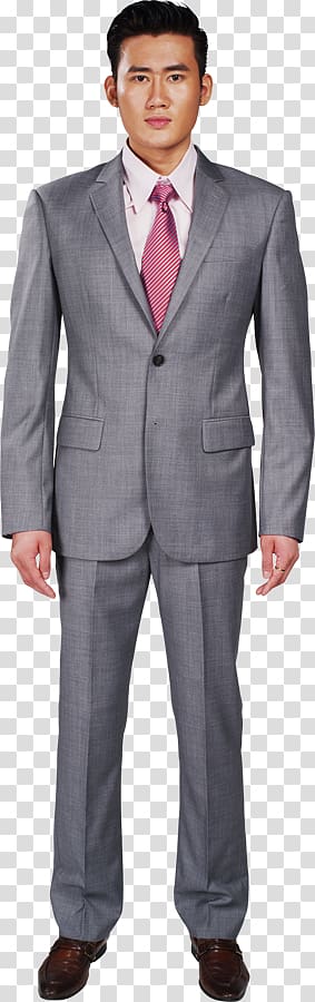 Tuxedo Suit T-shirt Grey, Gray Suit transparent background PNG clipart