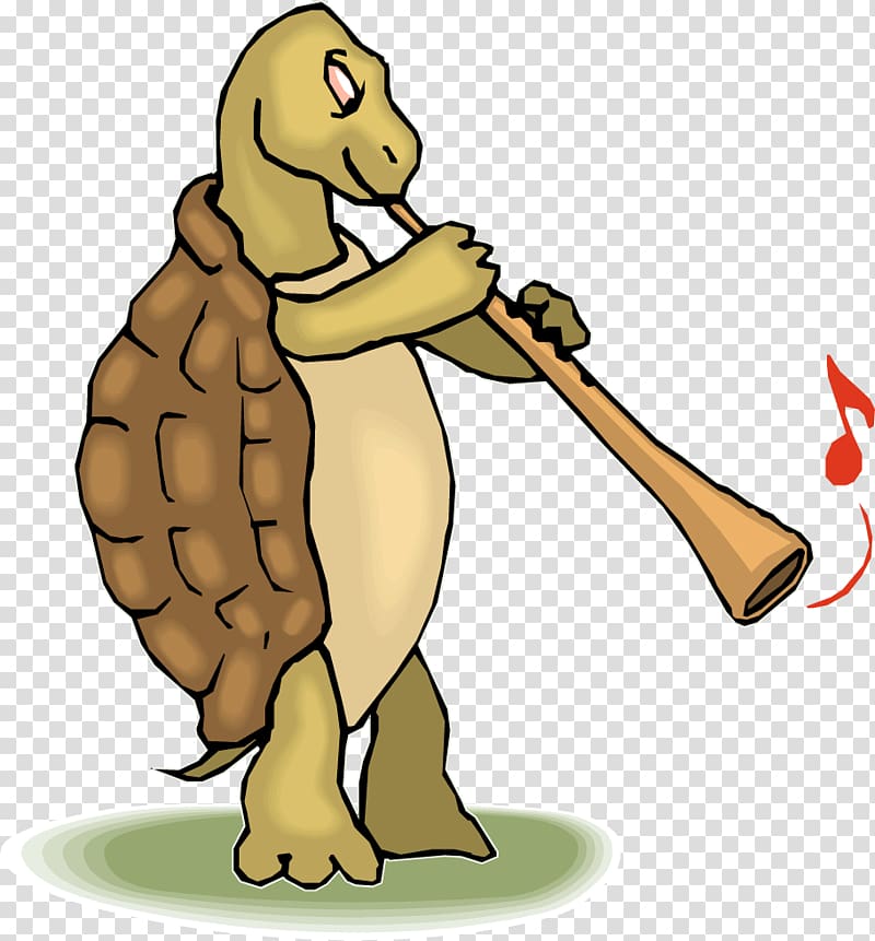Turtle Flute , The turtle blew the trumpet transparent background PNG clipart