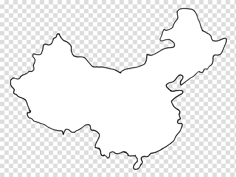 Black and white China Map, China transparent background PNG clipart