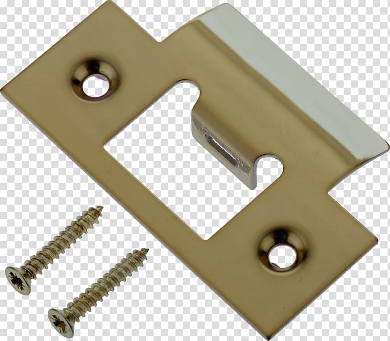 Latch Mortise lock Strike plate Door, brass transparent background PNG clipart