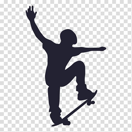 Silhouette Skateboarding, skateboard transparent background PNG clipart