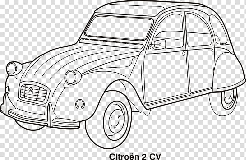 Citroën 2CV Classic car Drawing, citroen transparent background PNG clipart