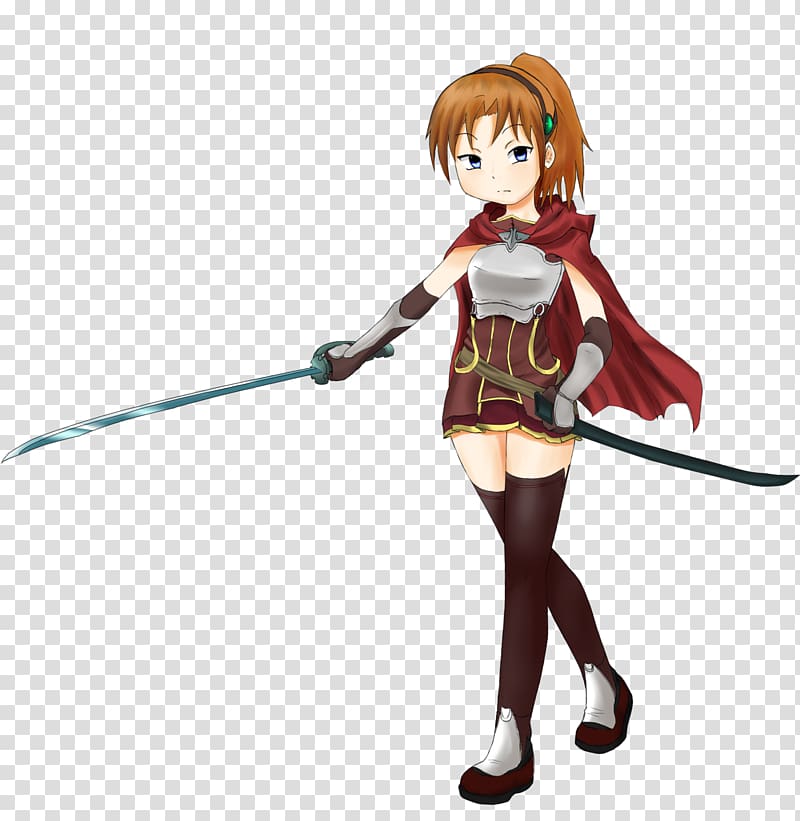 Figurine Action & Toy Figures Brown hair Anime Character, sword art transparent background PNG clipart