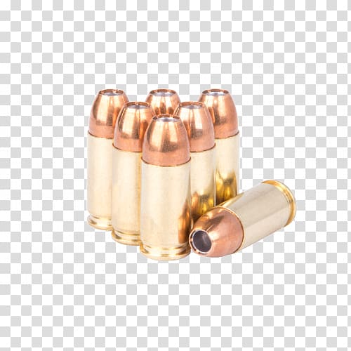 Hollow-point bullet Ammunition 9×19mm Parabellum Expanding bullet, brass bullets transparent background PNG clipart