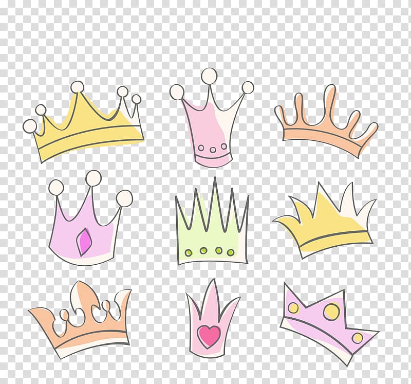 Crown Tiara Drawing , Cartoon painted crown icon transparent background PNG clipart