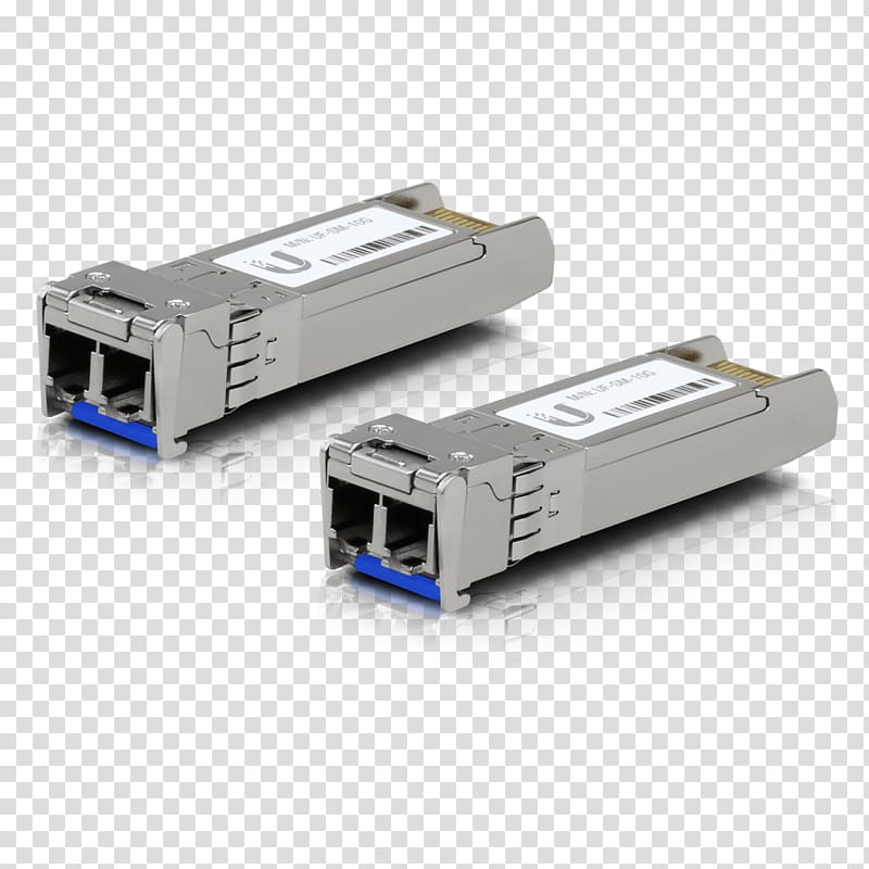 10 Gigabit Ethernet Small form-factor pluggable transceiver SFP+ Ubiquiti U Fiber Multi-Mode Multi-mode optical fiber, Fiber optic transparent background PNG clipart