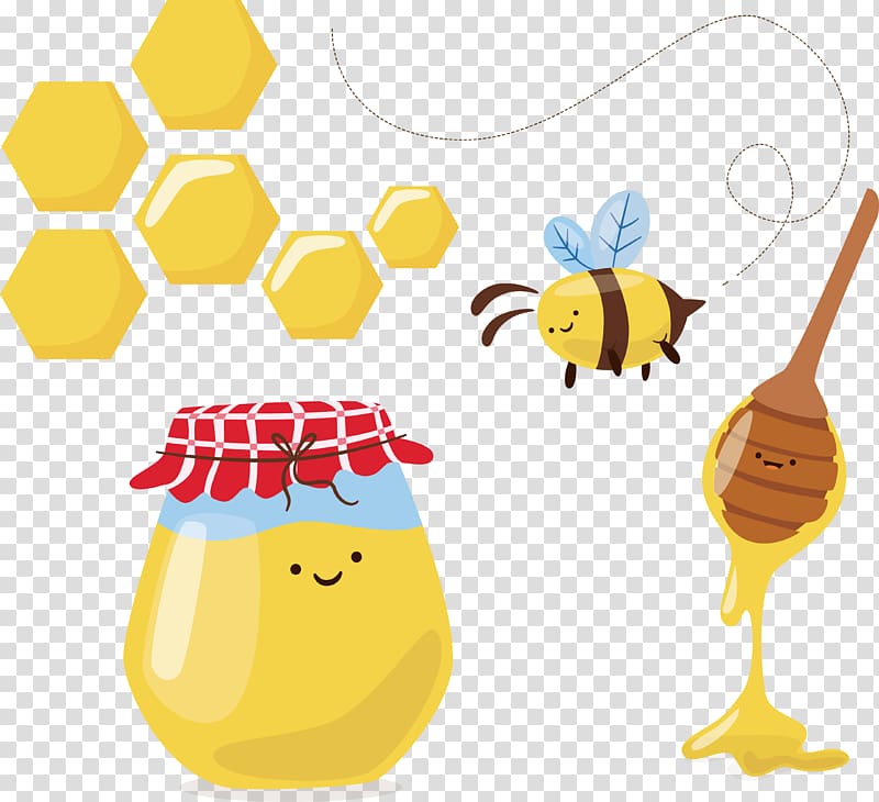 Bee Honeycomb Euclidean , Creative honey design transparent background PNG clipart